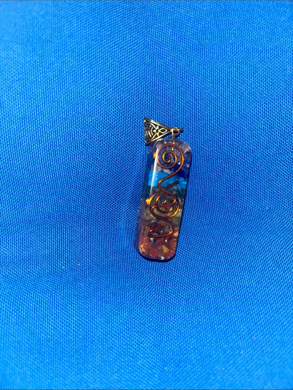 Chakra Pendant All Seven Stones Gold IvyStyle HolderForChainMetalWrapping NWOTS